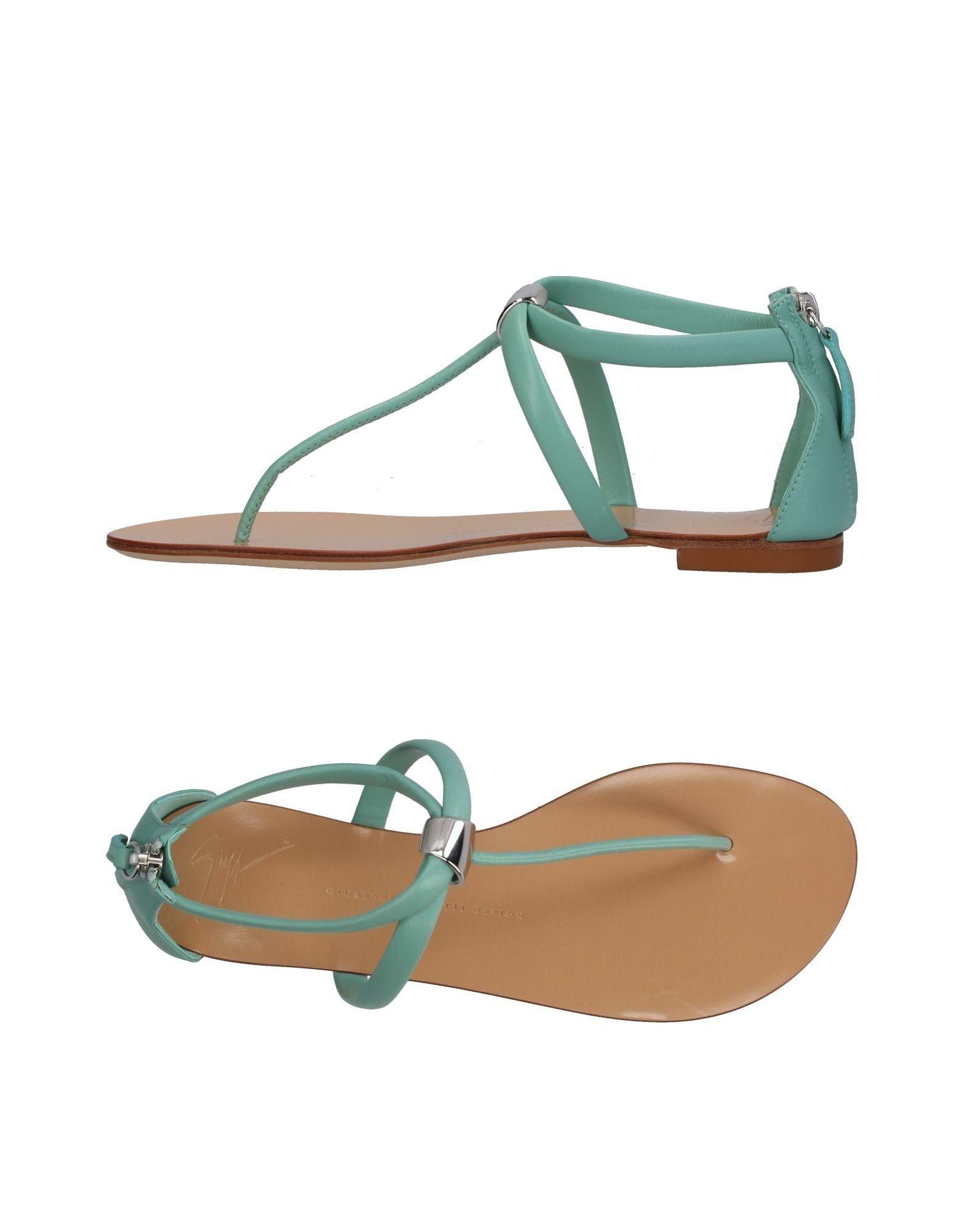 Giuseppe Zanotti Toe Strap Sandals In Turquoise | ModeSens