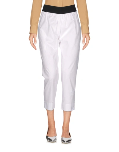 Shop Maria Calderara Cropped Pants & Culottes In White