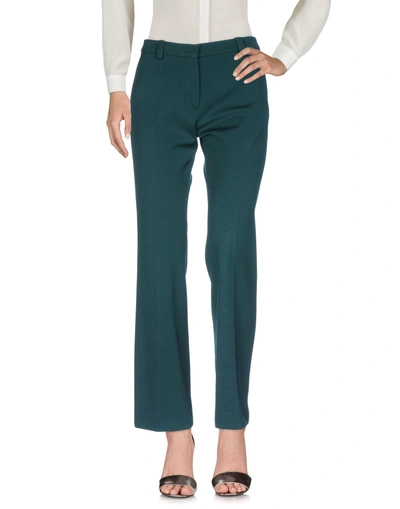 Shop Etro Casual Pants In Emerald Green