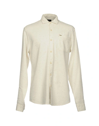 Shop Scotch & Soda Solid Color Shirt In Ivory