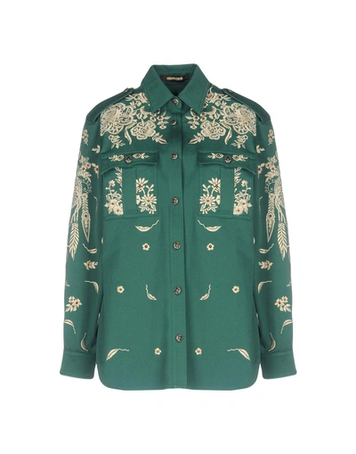 Shop Roberto Cavalli Floral Shirts & Blouses In Green