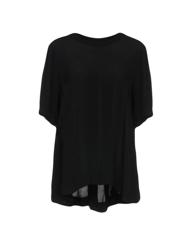 Shop Enza Costa Solid Color Shirts & Blouses In Black