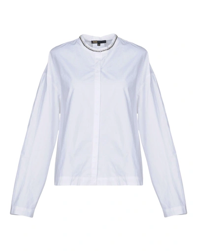 Shop Maje Solid Color Shirts & Blouses In White