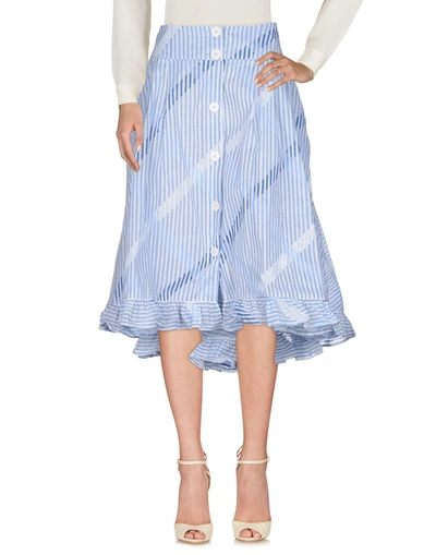 Shop Thierry Colson Midi Skirts In Sky Blue