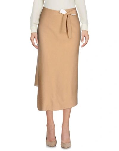 Shop Mrz 3/4 Length Skirts In Sand