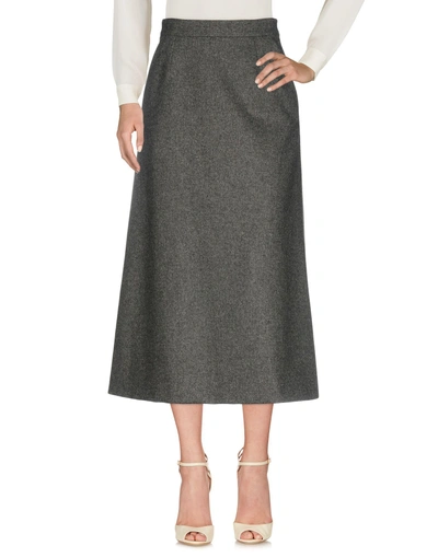 Shop Saint Laurent Midi Skirts In Grey