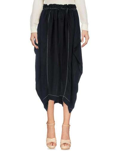 Shop Stella Mccartney Midi Skirts In Dark Blue