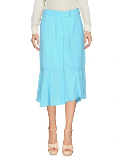 Shop Nina Ricci Knee Length Skirts In Sky Blue