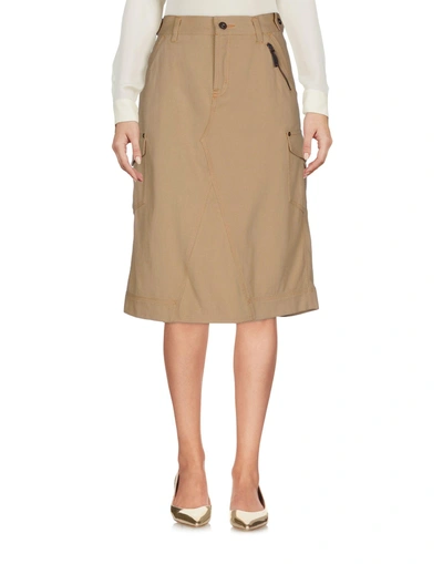 Shop Moschino Knee Length Skirts In Sand