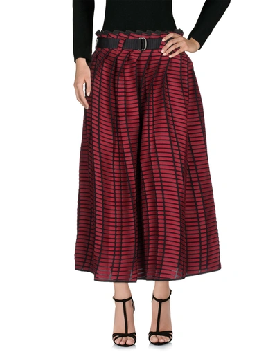 Shop Issey Miyake Maxi Skirts In Maroon