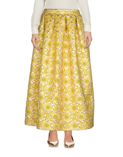 Shop Rochas Long Skirts In Yellow