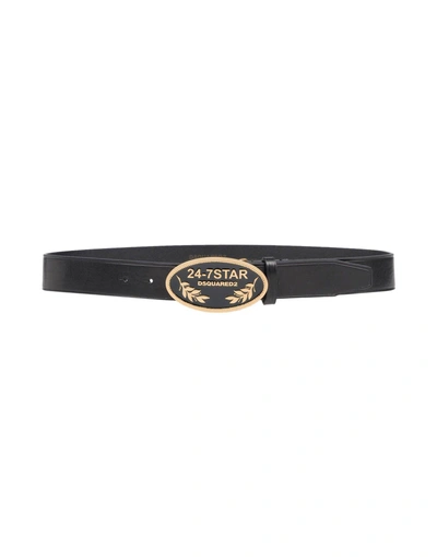 Shop Dsquared2 Man Belt Black Size 42 Soft Leather