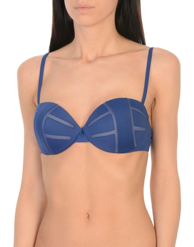 Shop La Perla Bikini Tops In Blue