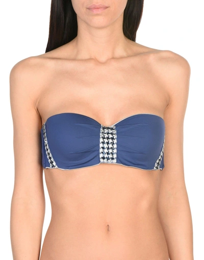 Shop La Perla Bikini Tops In Dark Blue