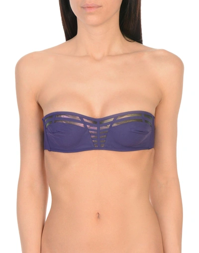 Shop La Perla Bikini Tops In Dark Purple