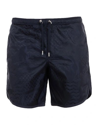 Shop Neil Barrett Swim Shorts In Dark Blue