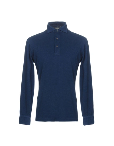Shop Drumohr Polo Shirt In Dark Blue