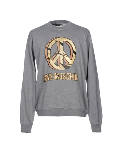 Shop Love Moschino Sweatshirt In Grey