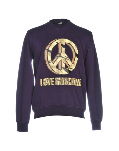 Shop Love Moschino Sweatshirt In Purple