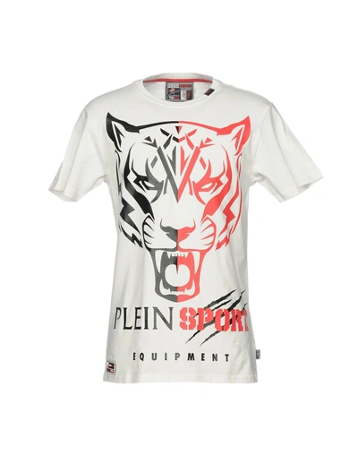 Shop Plein Sport T-shirts In Ivory