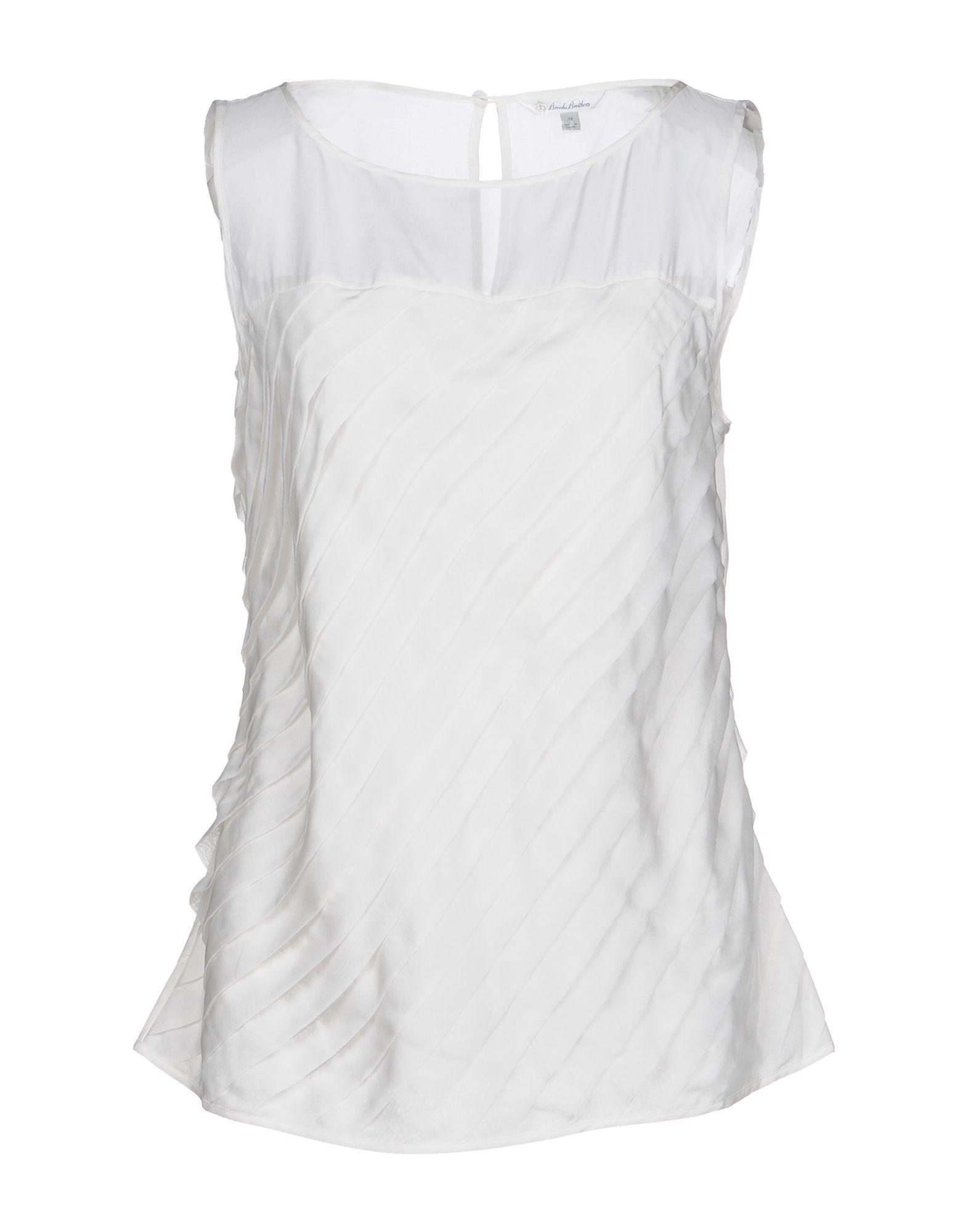Brooks Brothers Silk Top In White | ModeSens