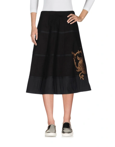 Shop Barena Venezia Denim Skirt In Black