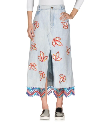 Shop Peter Pilotto Denim Skirt In Blue