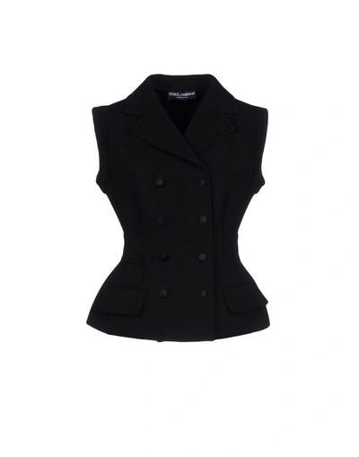 Shop Dolce & Gabbana Woman Blazer Black Size 4 Virgin Wool, Polyamide, Silk, Elastane