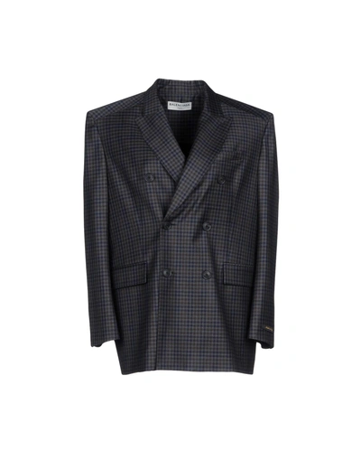 Shop Balenciaga Blazer In Steel Grey