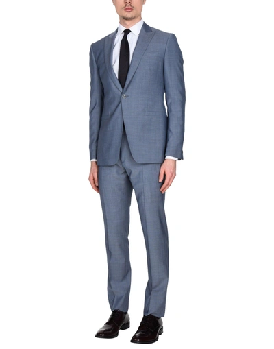 Shop John Varvatos Suits In Slate Blue
