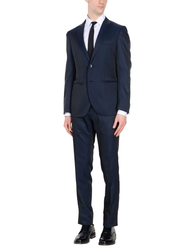 Shop Lubiam Suits In Dark Blue