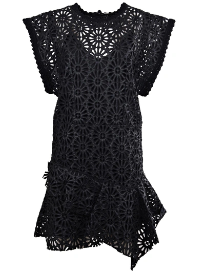 Shop Isabel Marant Daisy Bare-back Lace Dress In 01bk Black