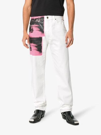 Shop Calvin Klein 205w39nyc X Andy Warhol Foundation Little Electric Chair Jeans In White