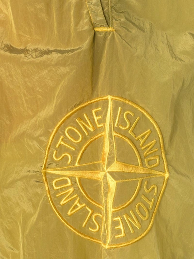 Shop Stone Island Metal Garment Dyed Swim Shorts In Yellow&orange