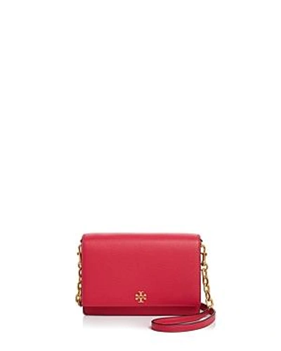 Shop Tory Burch Georgia Pebbled Combo Crossbody In Bright Pink/gold