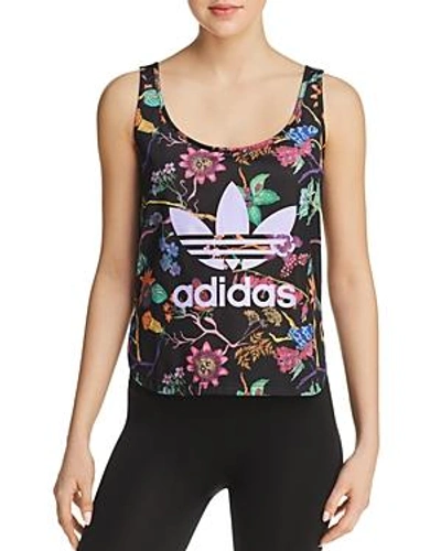 Shop Adidas Originals Botanical Logo Tank In Black