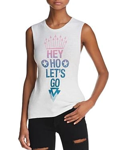 Shop Daydreamer Hey Ho Let's Go Graphic Muscle Tank In Snow White