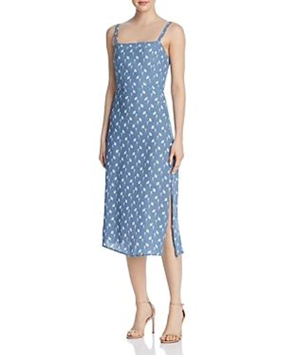Shop Faithfull The Brand Katergo Floral-print Tie-back Dress In Marcie Floral Print Blue