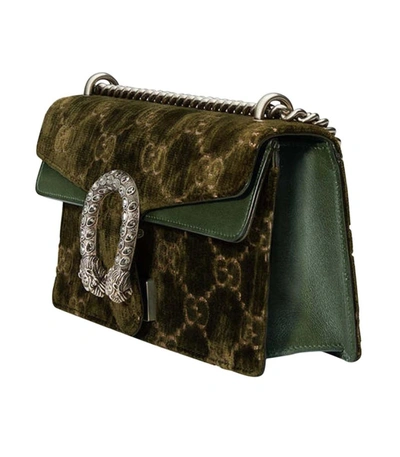 Shop Gucci Khaki Multicolor Velvet Dionysus Small Bag