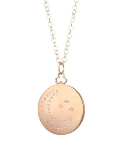 Shop Devon Woodhill Diamond Moon & Stars Rose Gold Locket