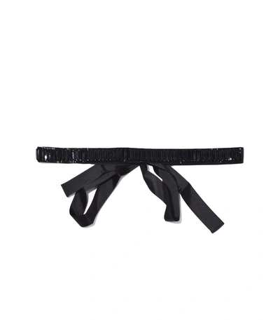 Shop Rochas Black Nero Crystal Embellished Belt
