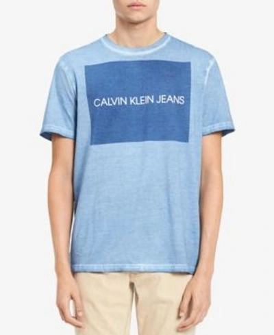 Shop Calvin Klein Jeans Est.1978 Men's Graphic-print T-shirt In Faded Denim