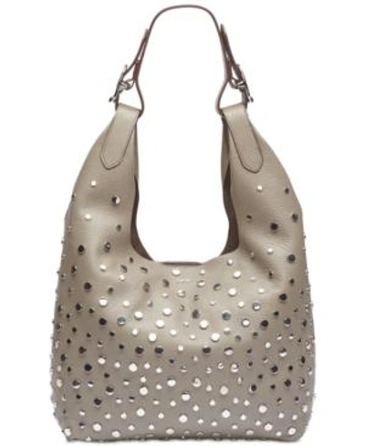 Shop Dkny Wes Medium Hobo, Created For Macy's In Clay (w/ Silver Studs)