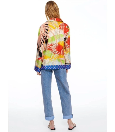 Shop Gucci Multicolor Tropical Bird Silk Pajama Shirt