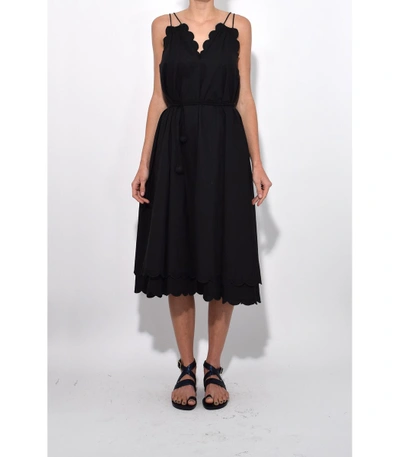 Shop Apiece Apart Black Mirage Scallop Dress