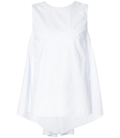 Shop Adam Lippes White Striped Cotton Shell Top