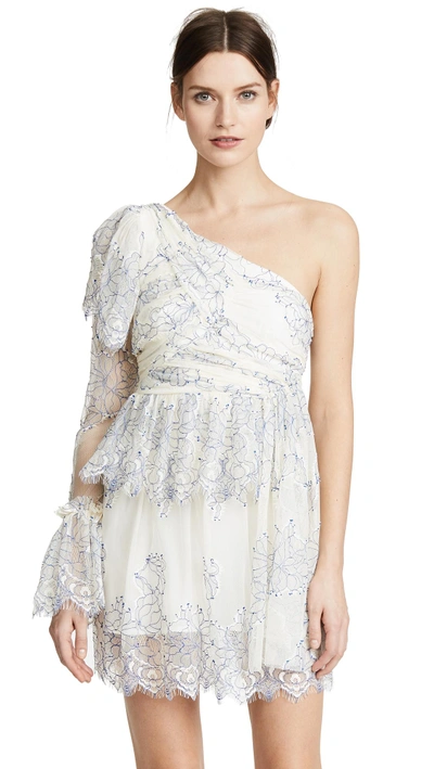 Shop Alice Mccall Isn't She Lovely Dress In Crème/cobalt