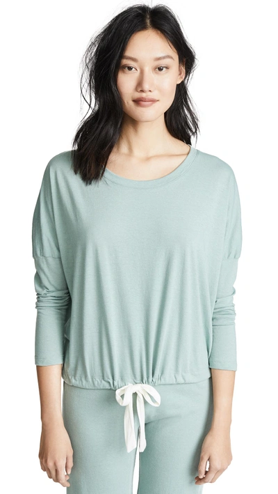 Shop Eberjey Heather Slouchy Tee In Moss