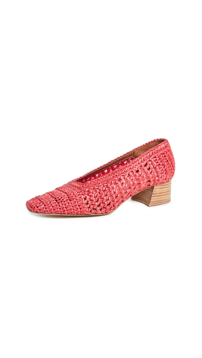 Shop Miista Noa Woven Pumps In Ruby