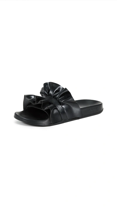 Shop Michael Michael Kors Bella Sport Slides In Black